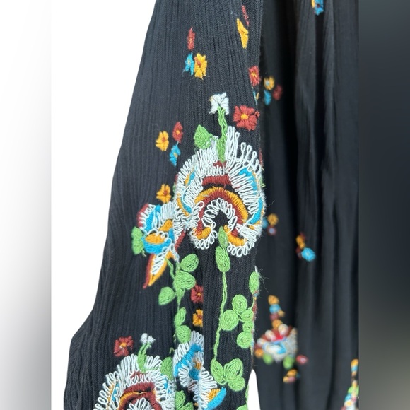 Free People Oxford Dress SMALL Embroidered Cottagecore Boho WhimsyGoth Lagenlook - Picture 8 of 16